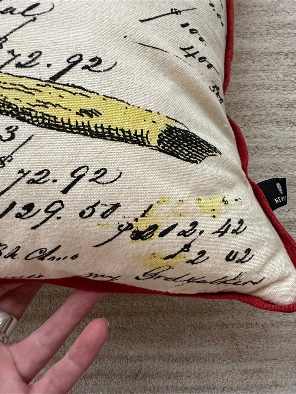 Newport Bird Nest Pillow Down Filled Zip Rectangle 15x20 French Country Cottage
